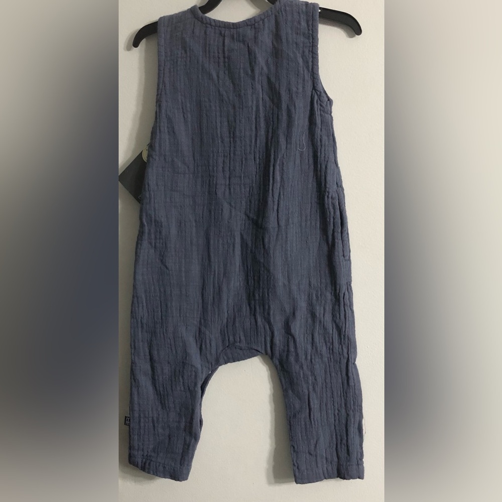 Baby boy Sleeveless Button Romper in Slate Blue.18M - Picture 2 of 8